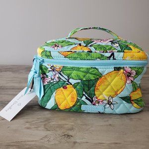 Vera Bradley small train cosmetic case in lemon grove pattern